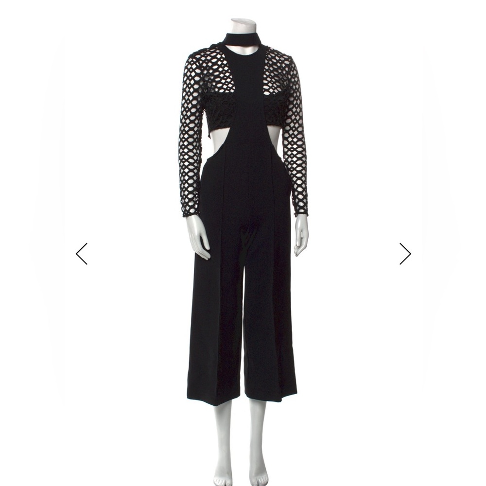 Self-Portrait Black Jumpsuit with Cutout Details